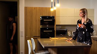 Horny blonde stepmom big ass doggystyle