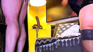 Beautiful Brunette Big Boobs Rides Fake Cock