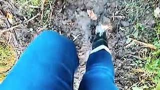 Euro amateur outdoor masturbation