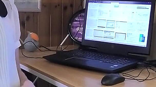 Blonde Office Slut with Glasses Gets Pumped Full of Cum for Goodbye!!