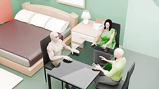 Husband and neighbour fuck me at mid night when we share our bedroom