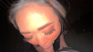 Busty Asian has Loud Moaning Orgasm in Public