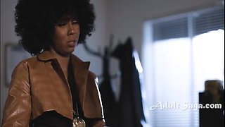 70s Ebony Detective's Late Night Desires: Misty Stone and Cali Caliente - Lesbian MILFs with Shaved Pussies and Tattoos