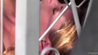 Dark-haired vixen ignites wild passion on outdoor swing