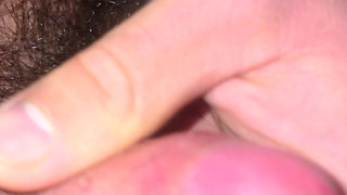 A cumming cock filmed up close