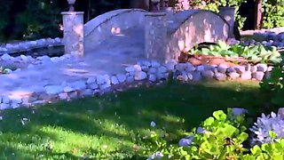 Fucking her boyfriend by an outdoor pool