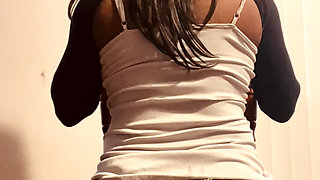 Ts Trina , sissy in training picking up dildo with my tight booty hole