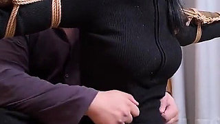 Xr40-a Girl in Black Stocking Is Tied to a Cross