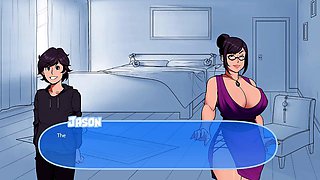 Big boob mom gets caught in a snowy daze