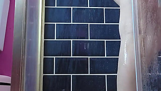 Huge Dildo Riding in Shower