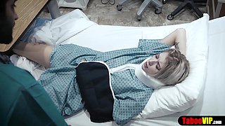 Doctor gives patient a sponge bath and vaginal probe