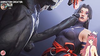 Venom dominates Psylocke and fills her up with symbiotes in this wild animation featuring Jazziuu