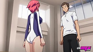 Horny Teen in Leotard Takes Teacher's Creampie - Hentai Sex