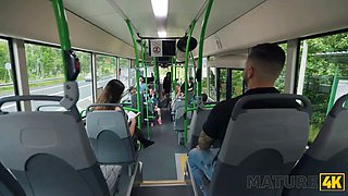Mature4k. leaping on a cock in the bus