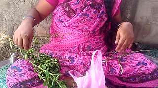 Big boobs Priyanka Tamil aunty cleaning the garden
