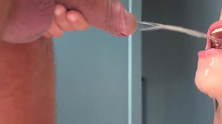 Drinking Odorous Pee From "leo Casanova", a Lot of Messy and Cum Facial Massive, Public Toilet