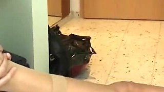 Pissing and spitting on him at home