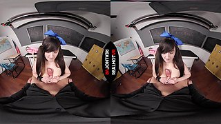 Brunette Teen in VR Fantasy Unleashes Raw Passion