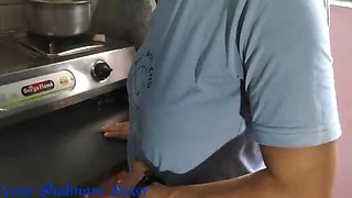 Indian Maid Sends Step Daughter to Work - Owner Fucks Her Hard in Kitchen (Hindi Audio)