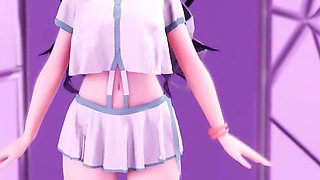[mmd] Phut Hon College Girl Uniform; Black Stockings; Jiggling Breasts