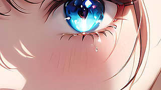 Ethereal Emotion - Ai Girl with Glowing Tears in an Intimate Close-up