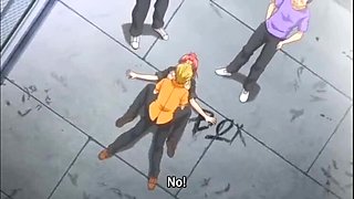 Hentai Redhead Student Gets Gangbanged On Rooftop