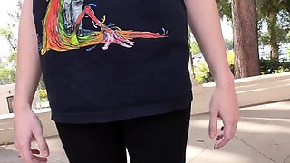 Shy Goth Exhibitionist - Amphitheater Stroll Sideboob