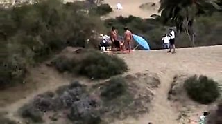 Spying Swinger Couple Fucking at the Beach