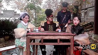 Asian women decided to arrange group sex in costumes