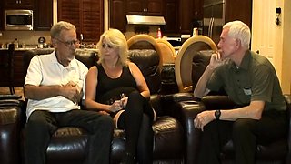 Blonde Chikita shows off her big boobs and bush