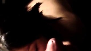 Girlfriend rocks his cock till cum - amateur close-up blowjo