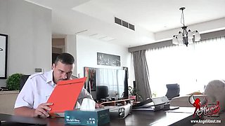 Angel The Dreamgirl Can't Stop Thinking About Satin Stockings Blowjob in Office