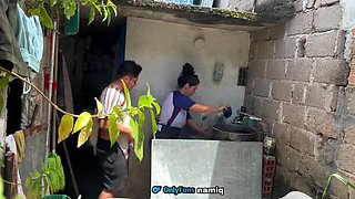 Horny Stepbrothers Fuck Latina MILF Roxxan Outdoors - Big Ass Creampie & Squirting