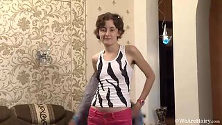 Hairy girl Alisa comes home to play with her bush - WeAreHairy