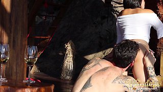 Deep throat passion unfolds with intense, raw sultry ecstasy