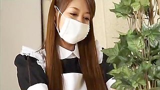 BEAUTIFUL JAPANESE MAID WITH SURGICAL MASK 3