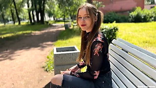 Invited Home and Fucked a Cute Student Girl Feeding Birds