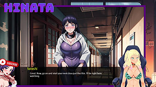 HINATA the TEACHER of the academy. She unzips her and exposes her breasts. Shinobi Secrets 14