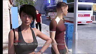 Hentai visual novel featuring an inexperienced brunette with a big ass