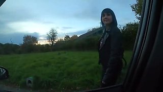 Amateur MILF Threesome in Car - German Cougars Pegging Rideshare Driver