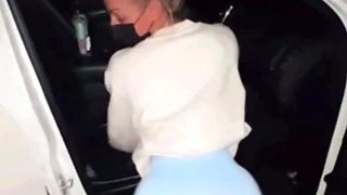 Blonde amateur babe fucking POV in public