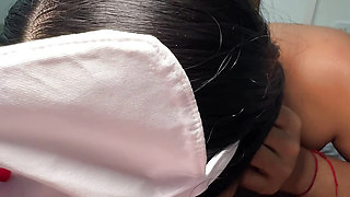 The nurse heals me with a very intimate massage