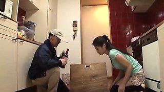 Housewife goes dirty with the janitor