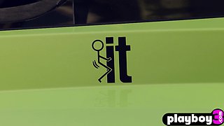 Desirable babes looks amazing with Lambo