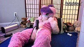 Pink Furry Vicky Tart goes WILD on VacuGlide