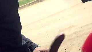 Uber driver on motorcycle masturbating while waiting for a customer