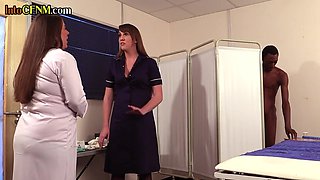 CFNM IR slutty nurses sucking BBC in 3some till cumshot
