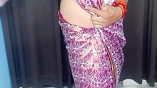 Indian sissy wearing sexy satin. Saree looking so hot