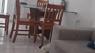 BBW Cleaning the House for Her Husband.