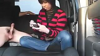 Asian Young Cutie Fucks Inside Van Voyeur